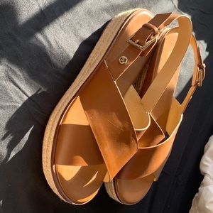 Brown leather Michael Kors sandals 8.5